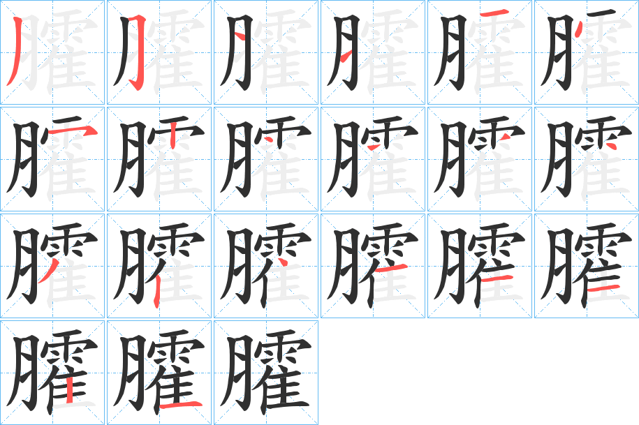 《臛》的笔顺分步演示（一笔一画写字）