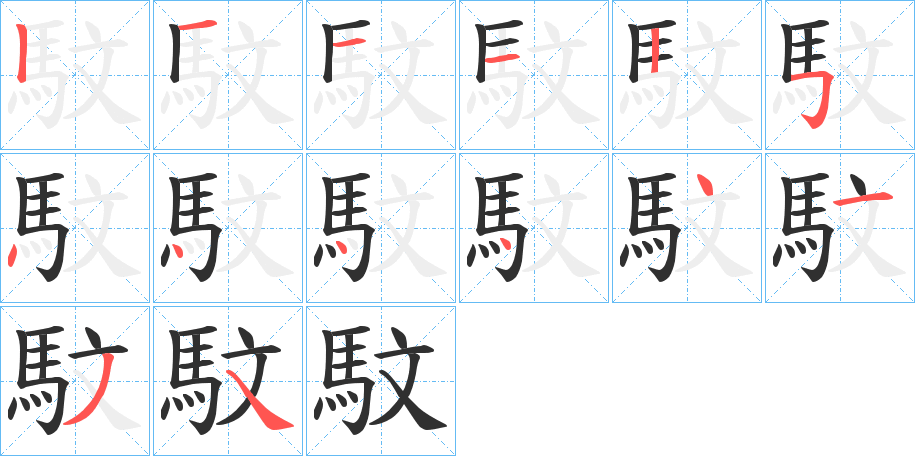 《馼》的笔顺分步演示（一笔一画写字）