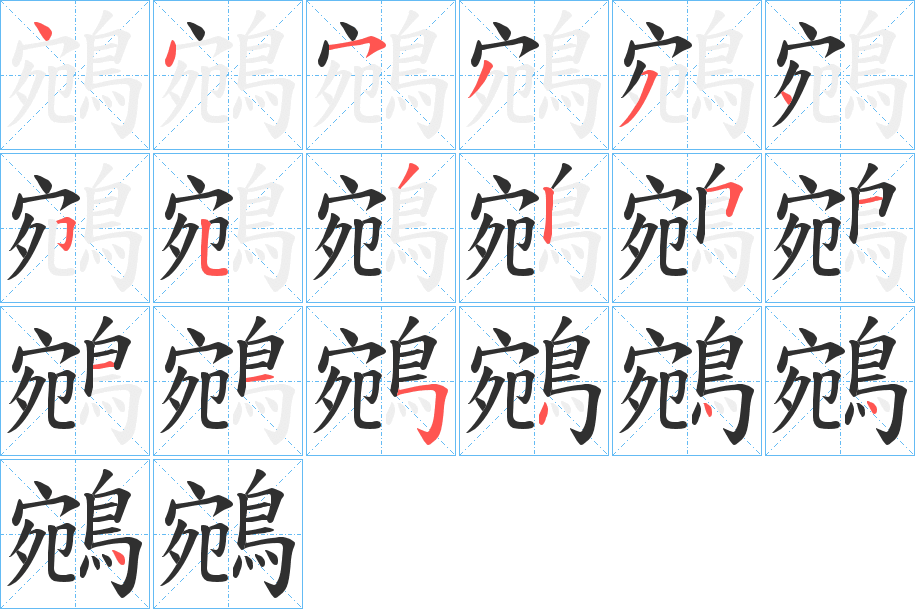 《鵷》的笔顺分步演示（一笔一画写字）