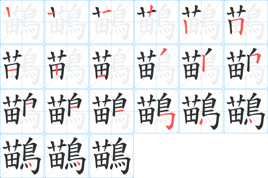 《鶓》的笔顺分步演示（一笔一画写字）