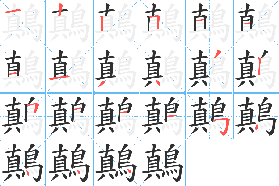 《鷏》的笔顺分步演示（一笔一画写字）